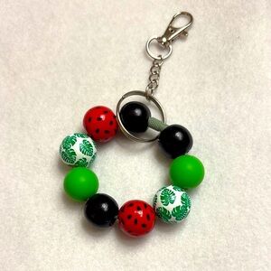 Colorful Wooden Beaded Keychain
